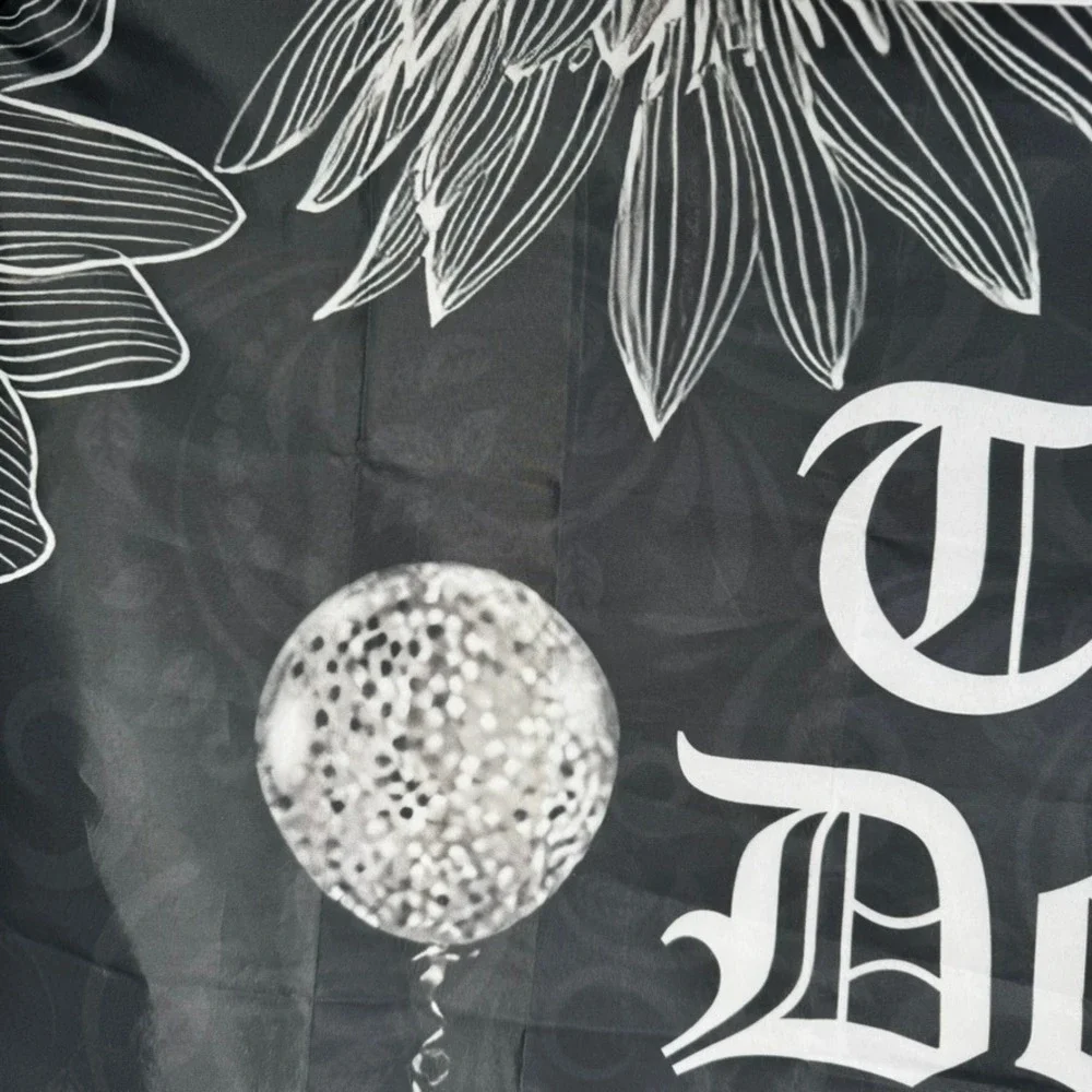 Till Death Do Us Part Skeleton Wedding Tapestry Black White Goth Wall Hanging